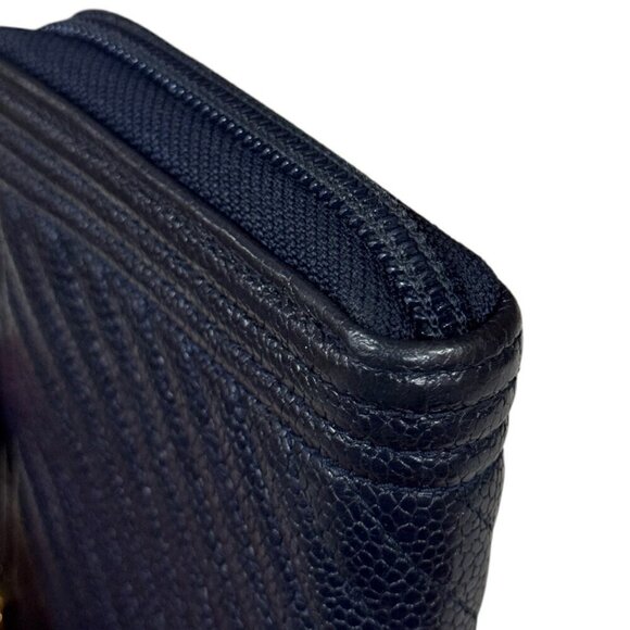 CHANEL Authentic Blue Leather Wallet - Picture 9 of 12